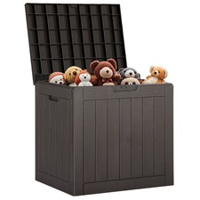 Large Outdoor Storage Box 31 Gallon Waterproof Resin Deck Box with Lid UV