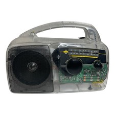 Vintage FREEPLAY Self Powered AM/FM Radio Solar Crank Clear See Through FOR PART