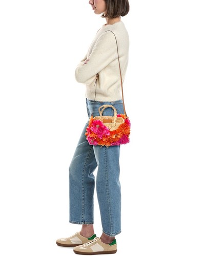 Valentino Flowers & Beads Raffia Tote Women's Beige - Picture 4 of 4