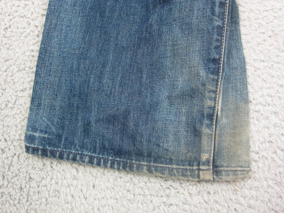 7 For All Mankind Jeans Mens 32 33 Blue Denim Bootcut Flared Relaxed Made in USA - Image 3 of 4