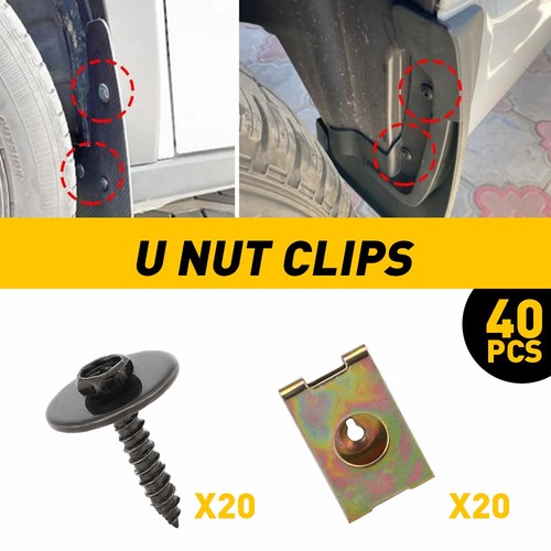 40x Engine Cover Under Splash Shield Guard Bumper Body BoltS U-nut Fastener Clip - Picture 15 of 22