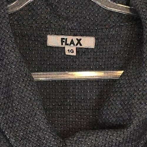 Flax Light Linen Jacket Blazer Gray Textured Shawl Collar Button Size 1G 18-20 - Picture 4 of 9