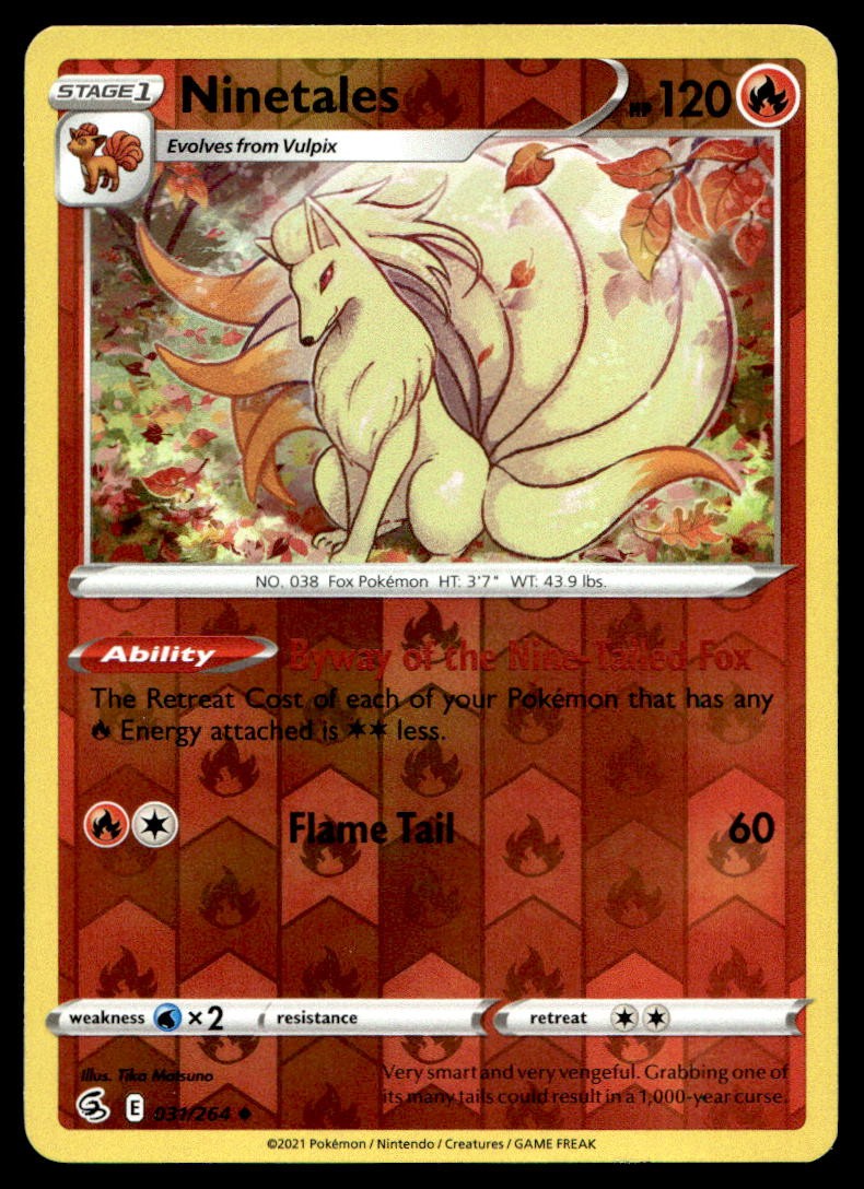 NM Ninetales (31) [SWSH08: Fusion Strike 031/264] Reverse Holofoil U Pokemon TCG