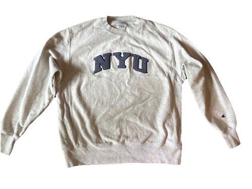 CHAMPION Reverse Weave Vintage NYU Crewneck Sweatshirt, Unisex Size Large, Gray - Picture 7 of 7