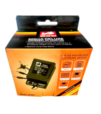 Universal AC Adapter Power Supply + 6 Tips 800mA Deluxe M-800
