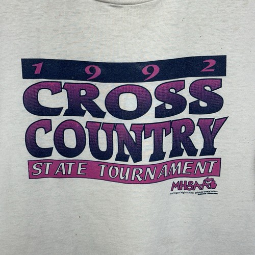 Vtg Distressed Single Stitch 1992 Cross Country State Tournament MHSA XL T-Shirt - Picture 2 of 8