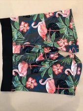 Black Mens Boxer Shorts Gray Tropical Print Size S