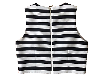 Eliza J Sleeveless Black White Stripe Top Size 4 Embellished Eliza J Sleeveless Black White Stripe Top Size 4 Embellished