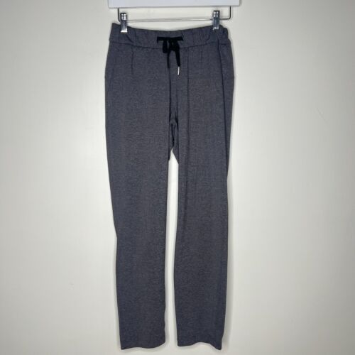 Lululemon On The Fly Pant 27" Size 4 Heathered Black W5ALWS Comfort Stretch