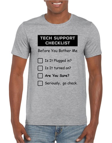 CAMISETA TECHIE DIVERTIDA PARA HOMBRES SOPORTE TÉCNICO LISTA DE VERIFICACIÓN PC TÉCNICA IT GAMER REGALO TOP - Imagen 10 de 19