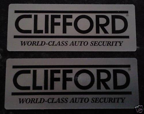 2 x Original Clifford Car Alarm Window Warning Stickers decal. - Afbeelding 1 van 1