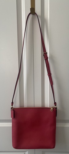 COACH Pebbled Leather Adjustable CROSSBODY Purse Hot Pink Authentic New