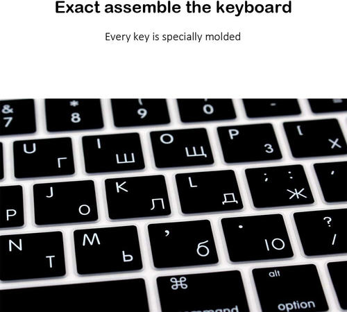 Ultra Thin Russian Keyboard Cover Skin for Macbook Pro 13 Inch 2022 2021 2020 (A - Picture 5 of 6