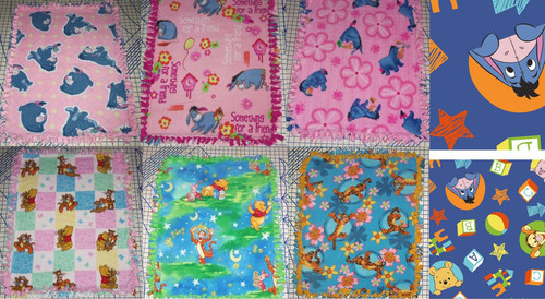 Disney Winnie the Pooh Eeyore Tigger Fleece Baby Blanket Pet Lap Hand Tied New - Picture 1 of 16
