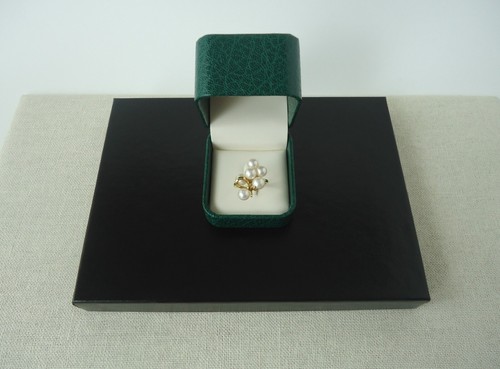 Mikimoto K18 Solid Yellow Gold Pearl Bow Cluster Ring - Picture 15 of 23