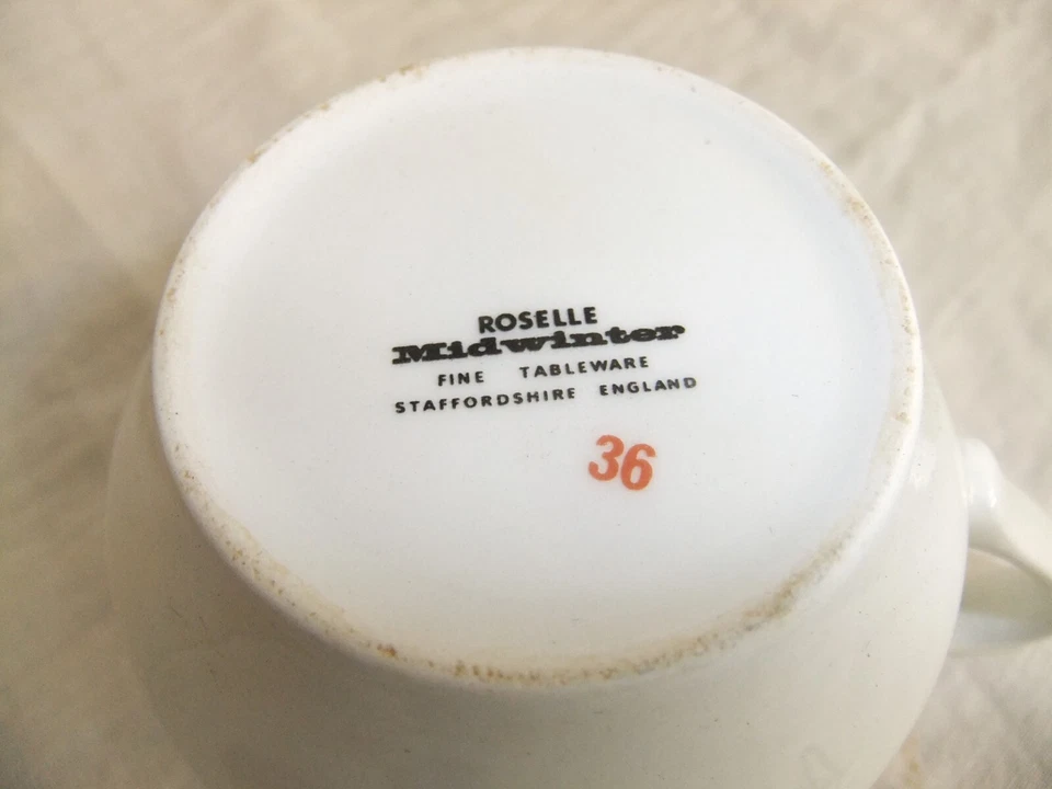 c4 Pottery Midwinter Staffordshire - Roselle - vintage 1960s blue tableware 8H3A - Image 3 of 3