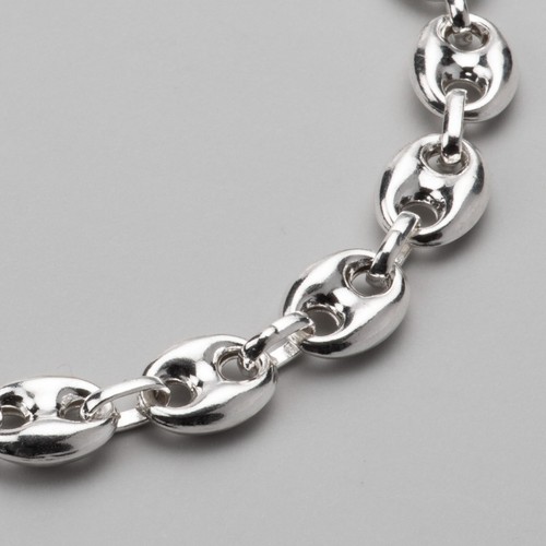 11mm 9.8'' 0.8oz | 925 Sterling Silver MARINER BRACELET | Hollow Puffed Chain - Picture 3 of 10