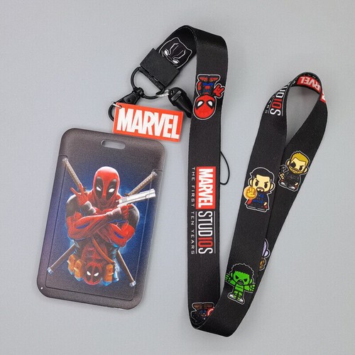 Clear Neck Strap Cartoon Badge Pass Card Holder Tag Superhero ID Lanyard Clip - Picture 15 of 57