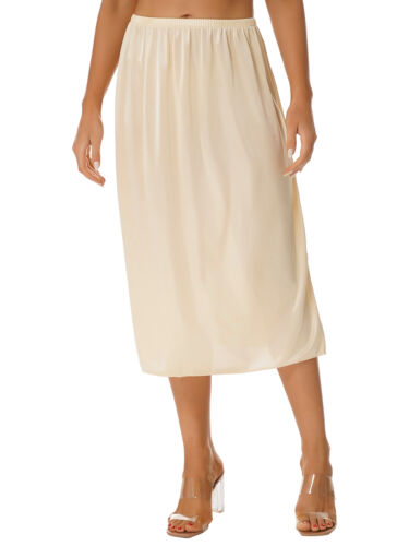 Damen Mädchen Unterkleid Kurz Lang Unterrock Elastisch Halbrock Jupon Underskirt - Bild 140 von 208