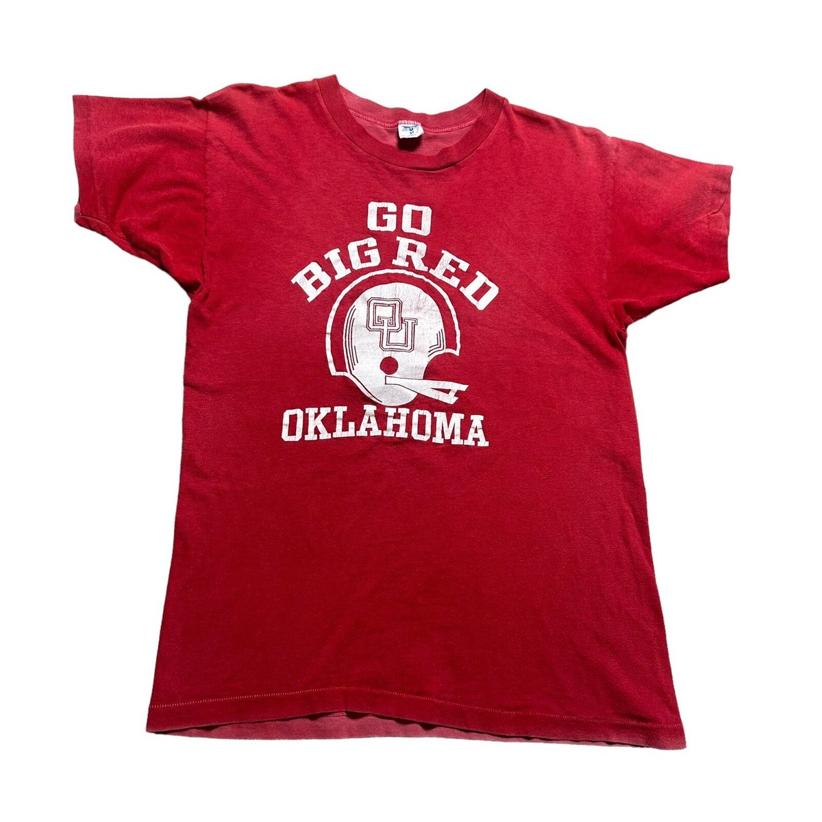 Vintage Go Big Red Oklahoma Sooners NCAA Football 80s Artex T