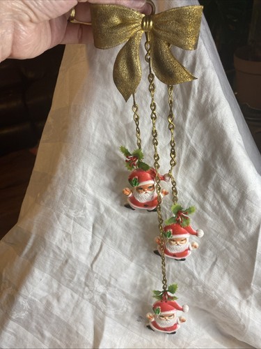 Vintage Puffy Weihnachtsmann Blasform Kunststoff mit goldfarbener Schleife Weihnachten - Bild 2 von 11