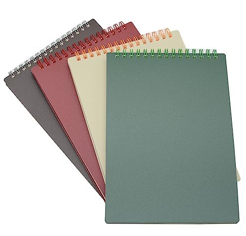 Top Bound Spiral Notebook, 4 Pcs 4 Color A5 Size Thick Plastic 4 Pcs A5 - Bild 2 von 7
