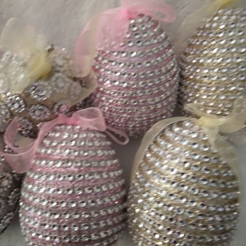 17 Piece Foam Spring/Easter Decorated Eggs (Beautifully Decorated with Sequins) - Picture 12 of 16