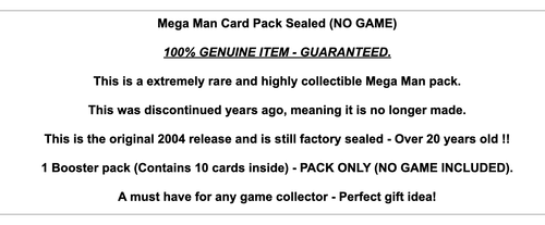 Mega Man 2004 Factory SEALED Card Video Game Merch Gameboy GBA Rare PS1 PS2 Xbox - Picture 2 of 8
