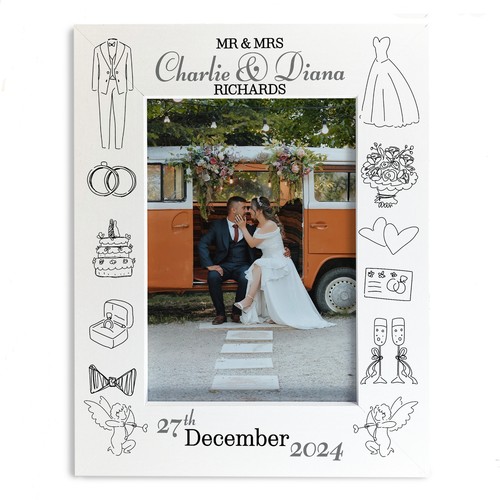 Red Ocean Novelty Wedding Photo Frame PERSONALISED Wedding Day Gift Anniversary - Picture 9 of 84