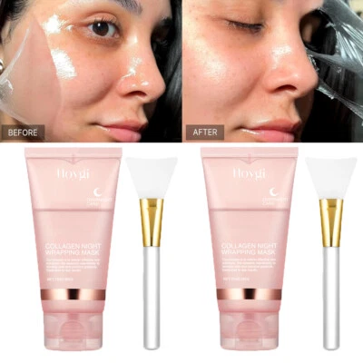 HOYGI 2X Collagen Night Wrapping Mask Overnight Wrapping Peel Off Natural Facial Mask