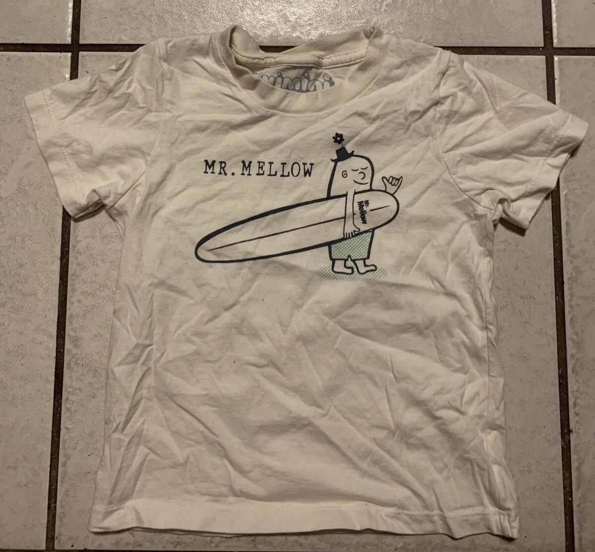 Wimini Organic Cotton Mr. Mellow Kids T shirt Size 6 Printed ~ Hawaii Made ~ USA