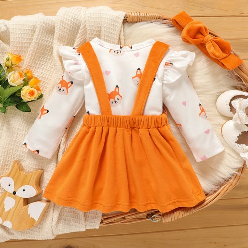 Baby Girl Clothes New Born Babies Items Costume 3pcs Print Jumpsuit Romper Set - Bild 11 von 15