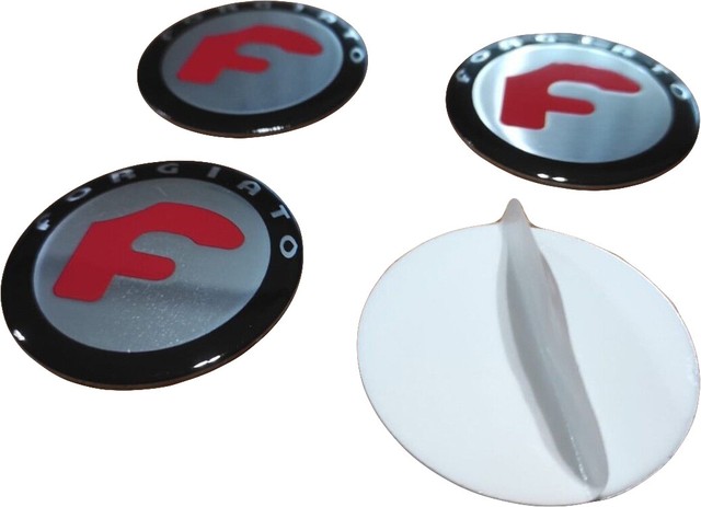 4x FORGIATO #3 Aluminum Metal Stickers Wheel Center Caps Logo Badge Rims Decal 4x FORGIATO #3 Aluminum Metal Stickers Wheel Center Caps Logo Badge Rims Decal