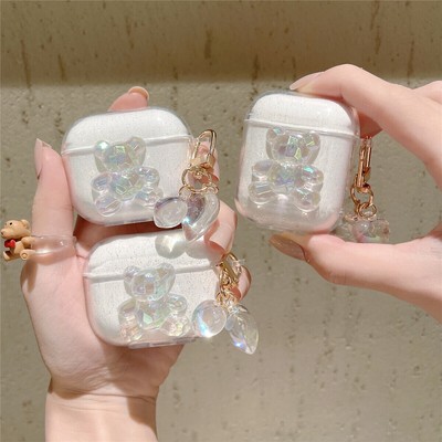 Crystal Bear Headset Protective Cover Case For Airpods 1/2 Pro/Pro2 Airpods 3/4