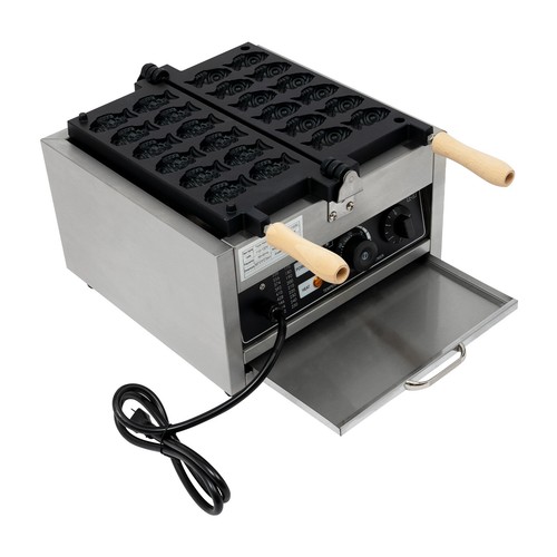 Mini macchina per waffle elettrica da scrivania a forma di pesce 1800 W - Foto 7 di 23
