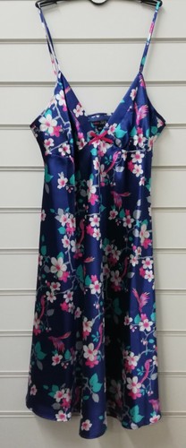 SEÑORAS CALIDAD SATINADO CAMI VESTIDO DE NOCHE REINO UNIDO TALLA 10/12,18/20 Rosa Azul - Imagen 2 de 3