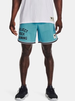 UNDER ARMOUR Project Rock Penny Mesh Shorts Blue Men s Sz S *NEW* 1377443-433
