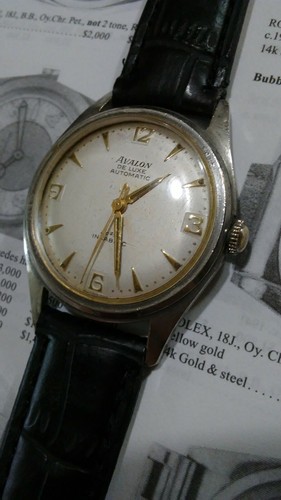 1950'S MENS AVALON DE LUXE AUTOMATIC 17 JEWELS SWISS MADE INCABLOC WRIST WATCH - Picture 2 of 9