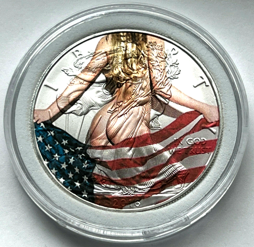 United States Sexy Woman Flag American Silver Eagle 1oz .999 Silver Dollar Coin - Picture 2 of 4