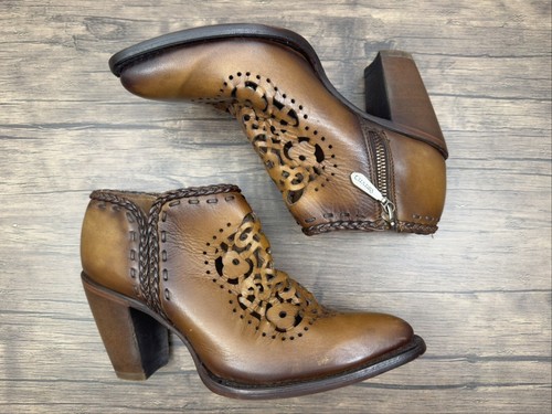 Cuadra Damen Leder Stiefeletten Größe 7,5 Braun 3F08CS - Bild 4 von 8