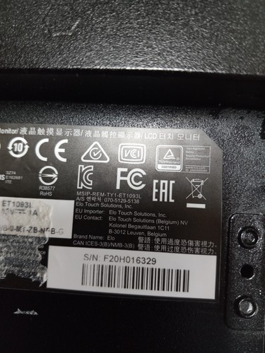 Elo E321195 1093L 10,1 in. 1280 x 800  Framed  Touchscreen Monitor  GRADE A - Picture 5 of 8