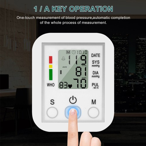 DIGITAL UPPER ARM BLOOD PRESSURE MONITOR PORTABLE HEART RATE METER UK STOCK - Picture 5 of 12