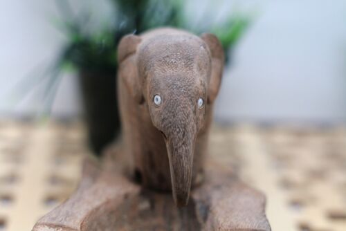 Handgefertigter Holz Aschenbecher geschnitzt Elefant 2-teilig Deko umweltfreundlich Vintage - Bild 12 von 13