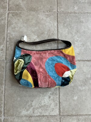バッグ Coach Multicolor Patchwork Hobo Ltd Rare COACH Ltd Ed MULTICOLOR SUEDE & VELVET PATCHWORK ERGO LG