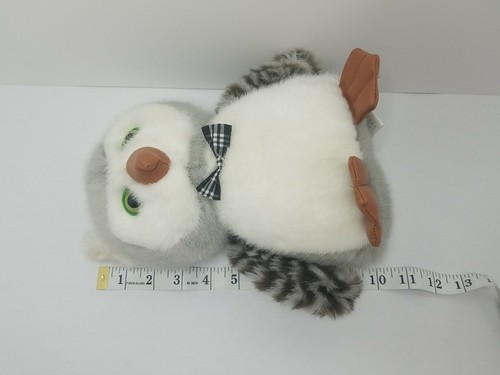 Vintage Soft Toys - Owl Stuffed Animal Plush, Striped Wings, Plaid Bowtie - Bild 8 von 8