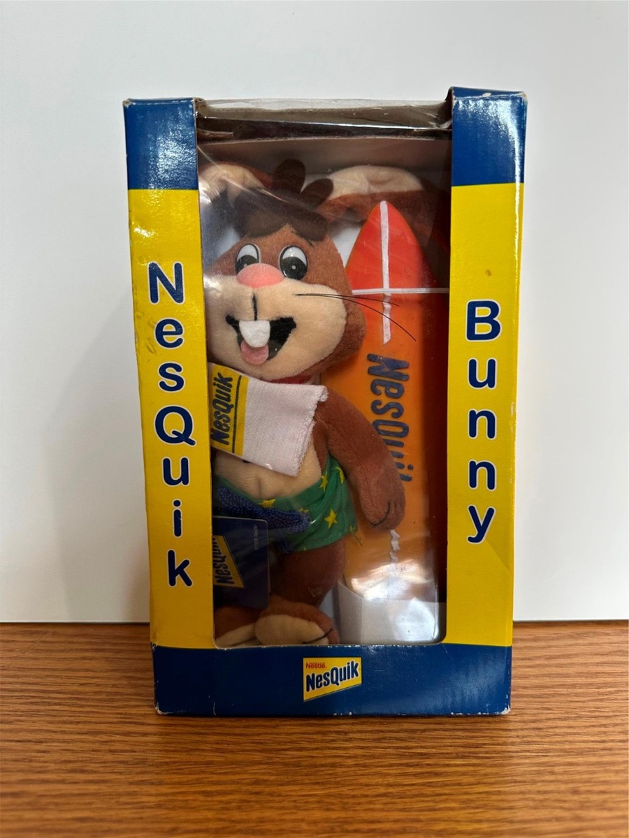 NesQuik Bunny SURFER w/ Surf Board ~ Plush Toy Original Box Nestle