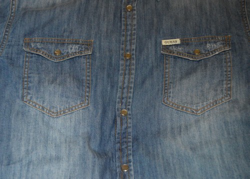 GUESS MEN'S TRUCKEE L/S PANEL - FROZEN RG DENIM - M - TEXAN - Picture 5 of 11