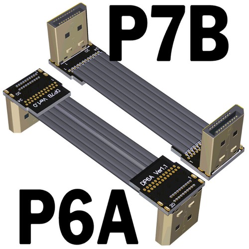 Displayport V1.4 Flat Ribbon Extension Cable Up/Down Angle Metal Shield FPC - Picture 7 of 24