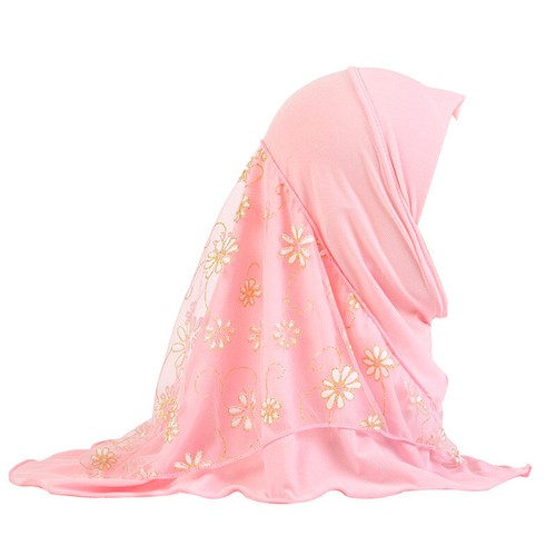 2-6year Muslim Hijab Cap Girls Flowers Headscarf Islamic Wrap Shawls Underscarf - Picture 9 of 32