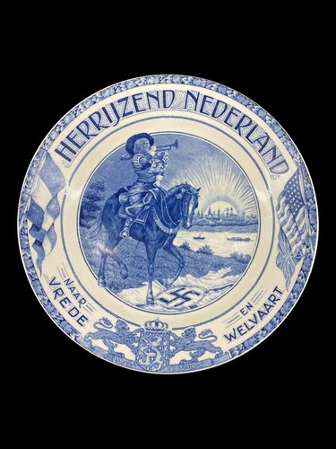 WW2 Plaque commémorative néerlandaise Herrijzend Nederland Societe Ceramique Masstricht